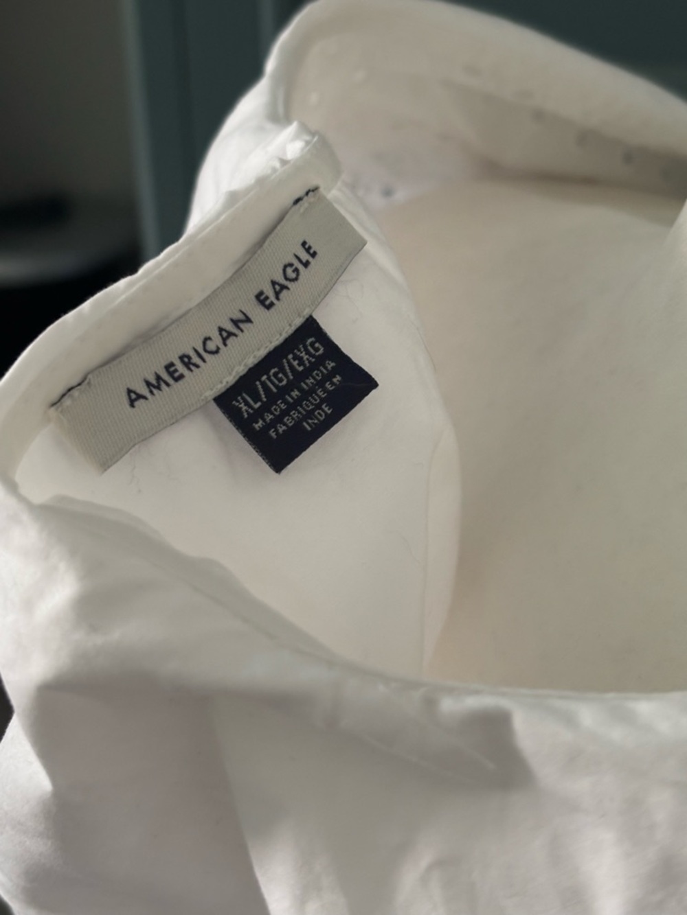American Eagle Outfitters White Eyelet scalloped collar blouse- NWOT - Picture 5 of 8
